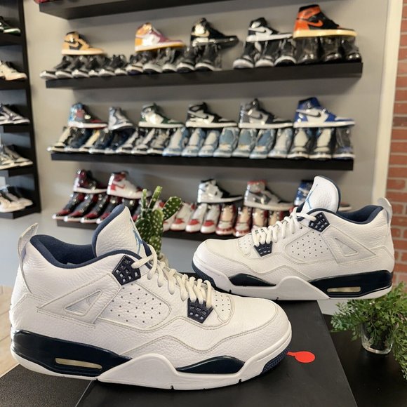 314254-107 AUTHENTIC Jordan 4 Retro Legend Blue Columbia